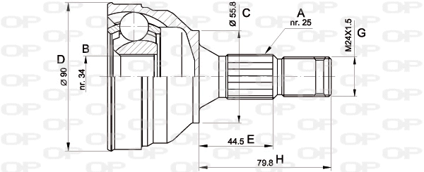 Jeu de joints, arbre de transmission OPEN PARTS CVJ5141.10