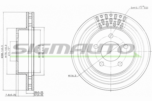 Disque de frein SIGMAUTO DBB184V