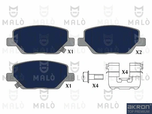 Kit de plaquettes de frein, frein à disque AKRON-MALÒ 1051211
