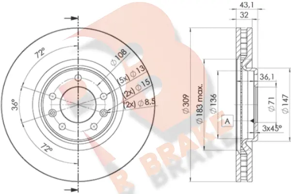 Disque de frein R BRAKE 78RBD24687