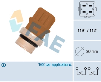 Contact thermique, voyant avertisseur de liquide de refroid. FAE 35580