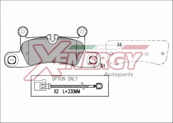 Kit de plaquettes de frein, frein à disque AP XENERGY X41218