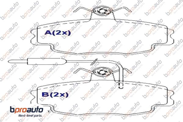 Kit de plaquettes de frein, frein à disque BPROAUTO 1BP30864AA