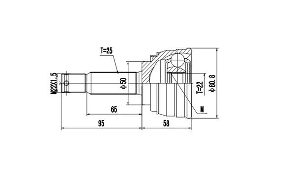 Jeu de joints, arbre de transmission DYNAMATRIX DCV809004