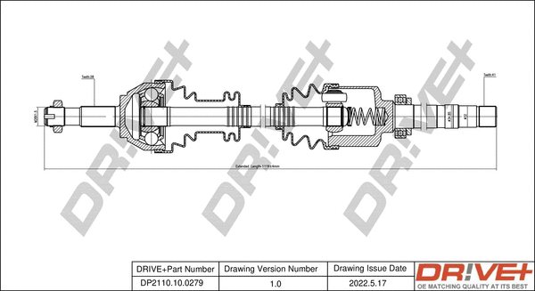 Arbre de transmission Dr!ve+ DP2110.10.0279