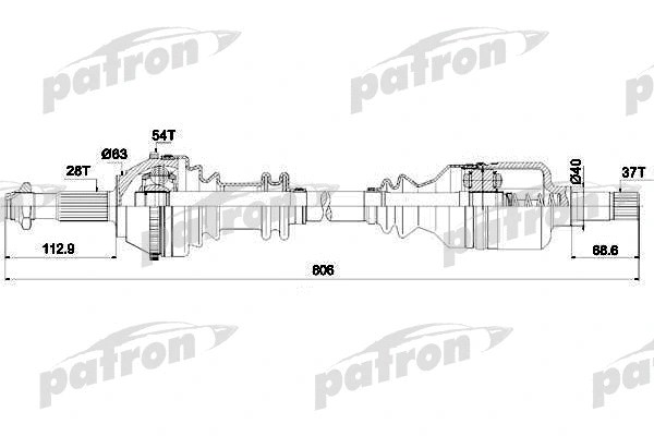 Arbre de transmission PATRON PDS0084