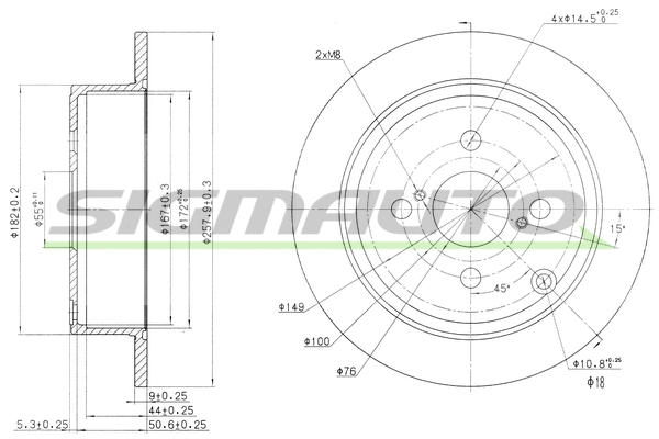 Disque de frein SIGMAUTO DBB419S