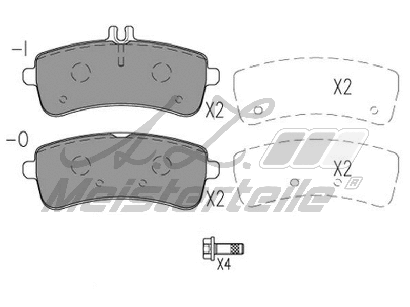Kit de plaquettes de frein, frein à disque A.Z. Meisterteile AZMT-44-022-2074