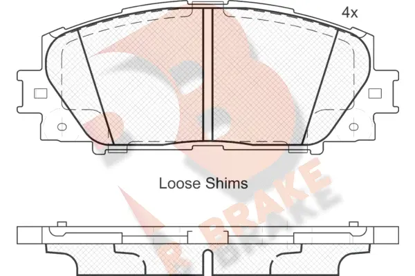 Kit de plaquettes de frein, frein à disque R BRAKE RB1938