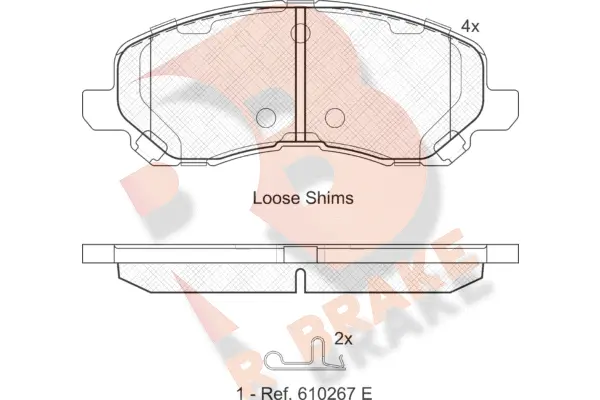 Kit de plaquettes de frein, frein à disque R BRAKE RB1806
