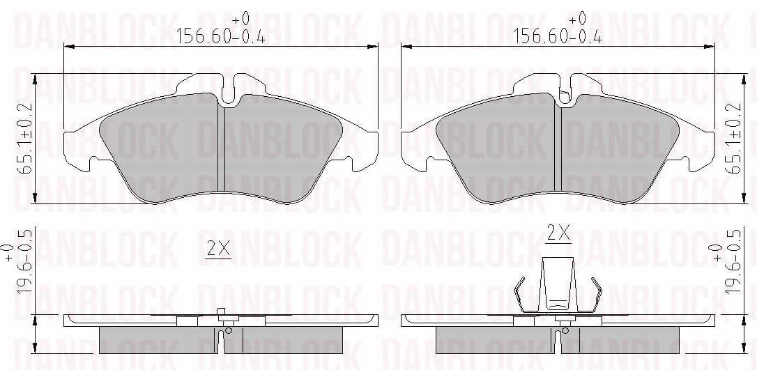 Kit de plaquettes de frein, frein à disque DANBLOCK DB 510270