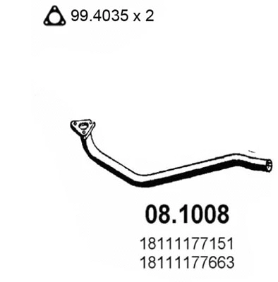 Tuyau d'échappement ASSO 08.1008