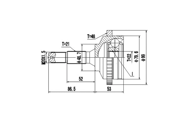 Jeu de joints, arbre de transmission DYNAMATRIX DCV845033
