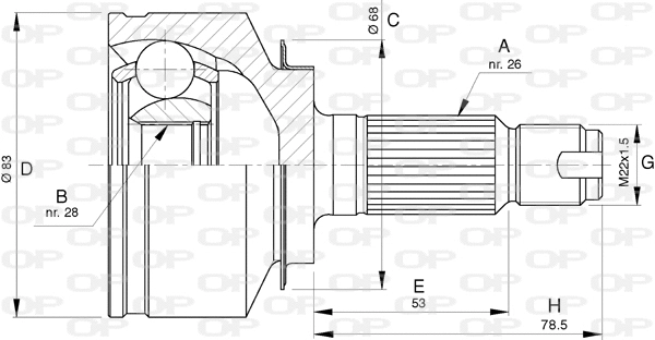 Jeu de joints, arbre de transmission OPEN PARTS CVJ5776.10