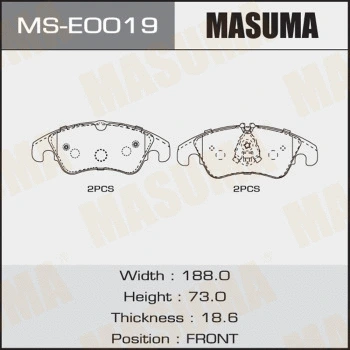 Jeu de mâchoires de frein MASUMA MS-E0019