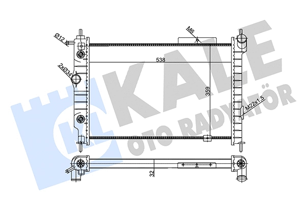 Radiateur, refroidissement du moteur KALE OTO RADYATÖR 356995