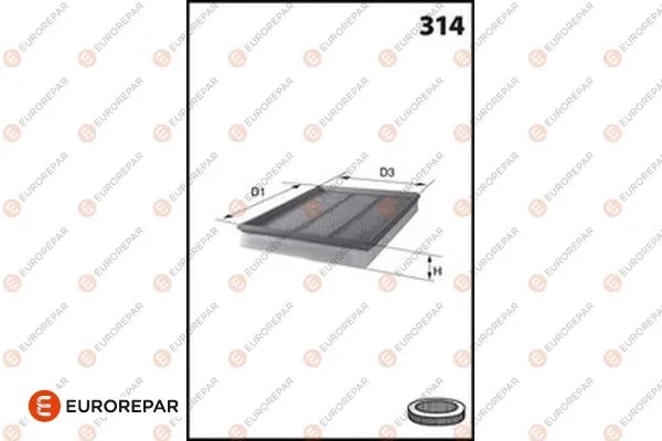 Filtre à air EUROREPAR 1682343380