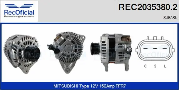 Alternateur RECOFICIAL REC2035380.2