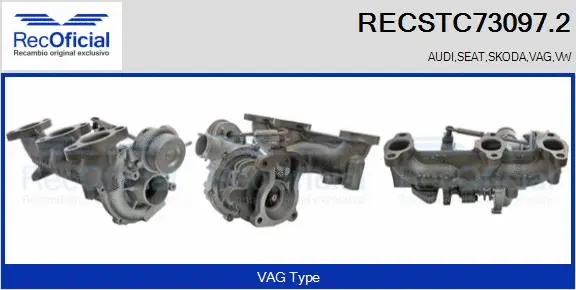 Turbocompresseur, suralimentation RECOFICIAL RECSTC73097.2
