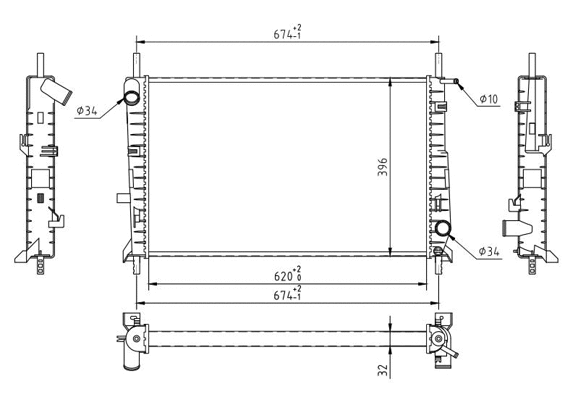 Radiateur, refroidissement du moteur HART 606 832