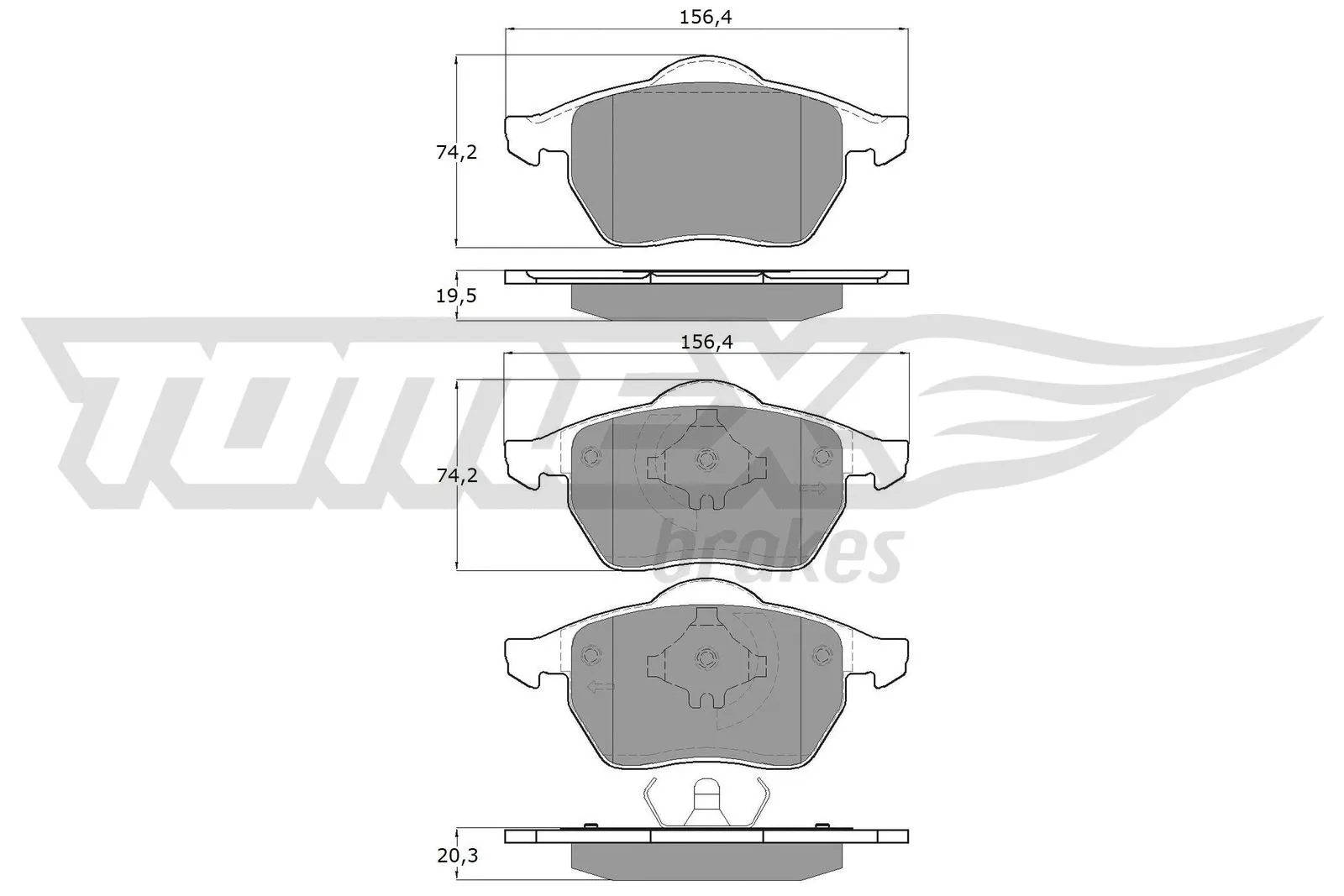 Kit de plaquettes de frein, frein à disque TOMEX Brakes TX 16-54