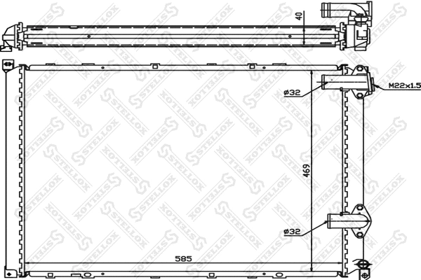 Radiateur, refroidissement du moteur STELLOX 10-25280-SX