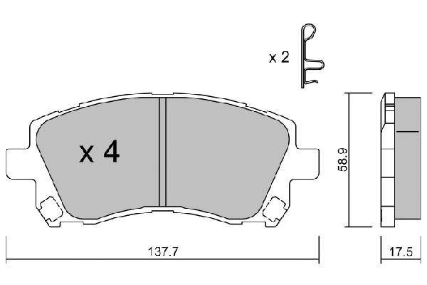 Kit de plaquettes de frein, frein à disque AISIN BPSB-1902