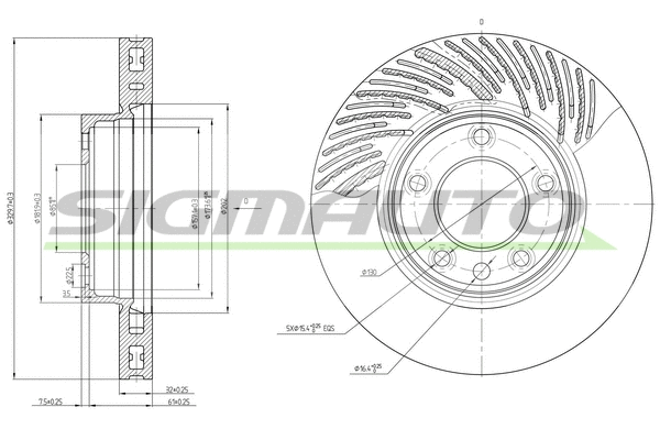 Disque de frein SIGMAUTO DBB591VLS
