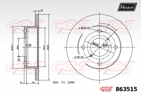 Disque de frein MAXTECH 863515