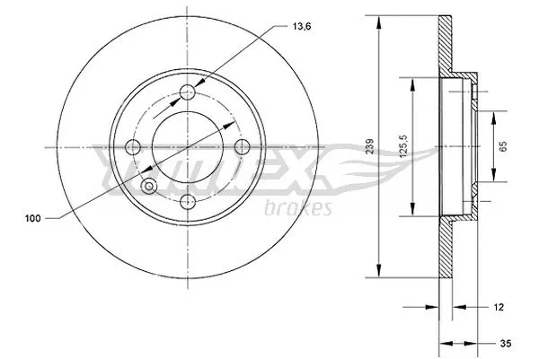 Disque de frein TOMEX Brakes TX 70-38