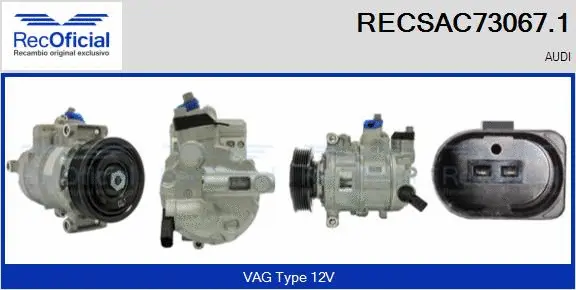 Compresseur, climatisation RECOFICIAL RECSAC73067.1