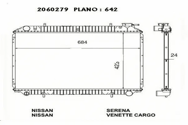 Radiateur, refroidissement du moteur ORDONEZ 2060279