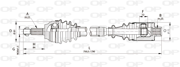 Arbre de transmission OPEN PARTS DRS6113.00