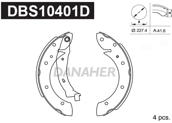 Jeu de mâchoires de frein DANAHER DBS10401D