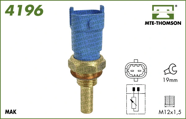 Sonde, température du liquide de refroidissement MTE-THOMSON 4196