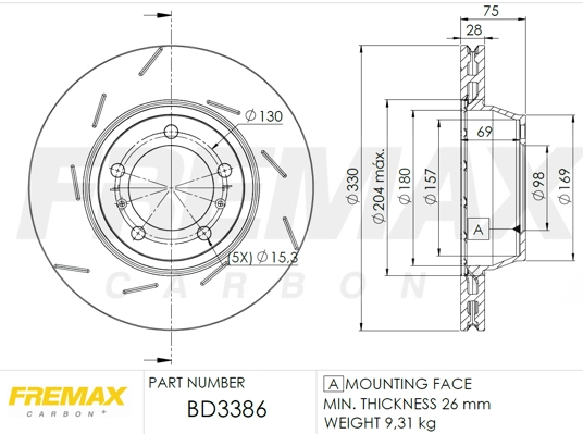 Disque de frein FREMAX BD-3386