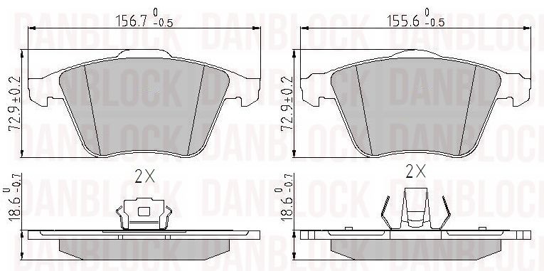 Kit de plaquettes de frein, frein à disque DANBLOCK DB 510554