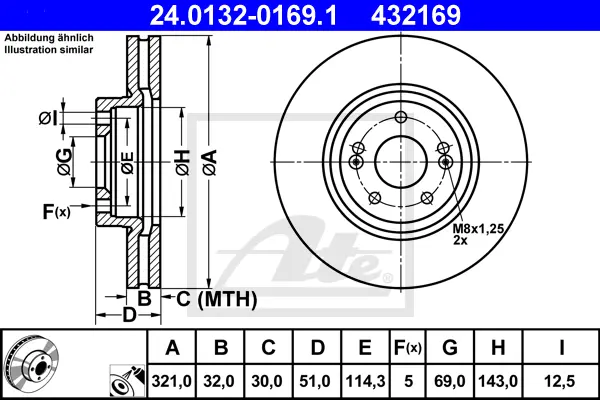 Disque de frein ATE-APAC 24.0132-0169.1