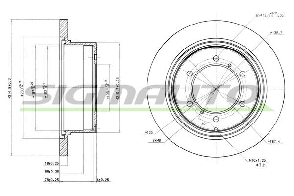 Disque de frein SIGMAUTO DBA715S