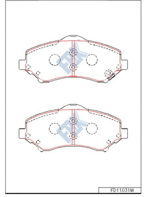 Kit de plaquettes de frein, frein à disque FBK FD11031M