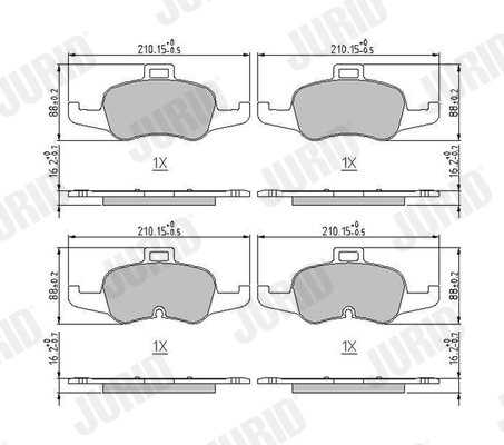 Kit de plaquettes de frein, frein à disque JURID 573786J