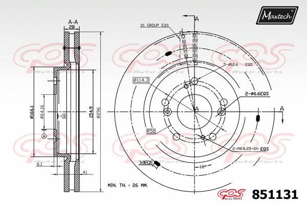 Disque de frein MAXTECH 851131