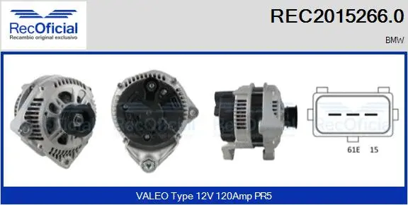 Alternateur RECOFICIAL REC2015266.0