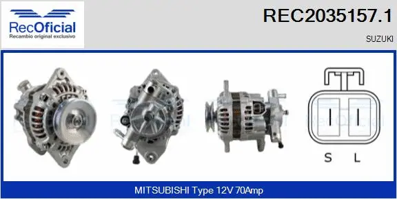 Alternateur RECOFICIAL REC2035157.1