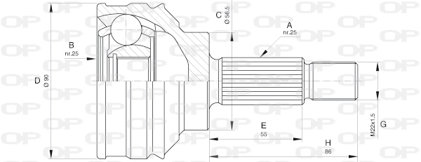Jeu de joints, arbre de transmission OPEN PARTS CVJ5599.10