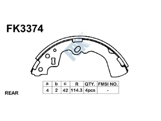 Jeu de mâchoires de frein FBK FK3374