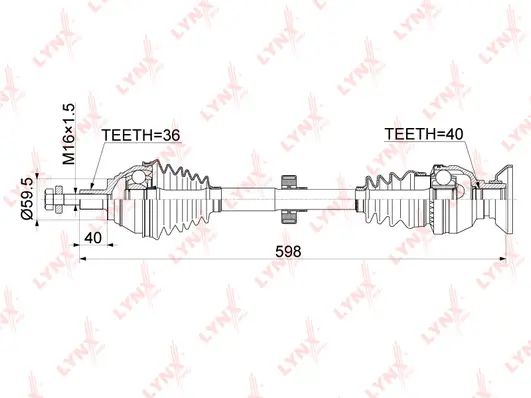Arbre de transmission LYNXAUTO CD-1165