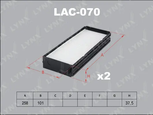 Filtre, air de l'habitacle LYNXAUTO LAC-070