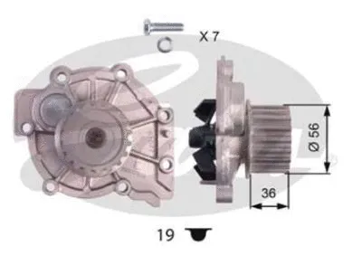 Pompe à eau, refroidissement du moteur GATES-BR WP0081