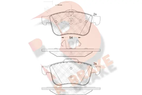 Kit de plaquettes de frein, frein à disque R BRAKE RB2007